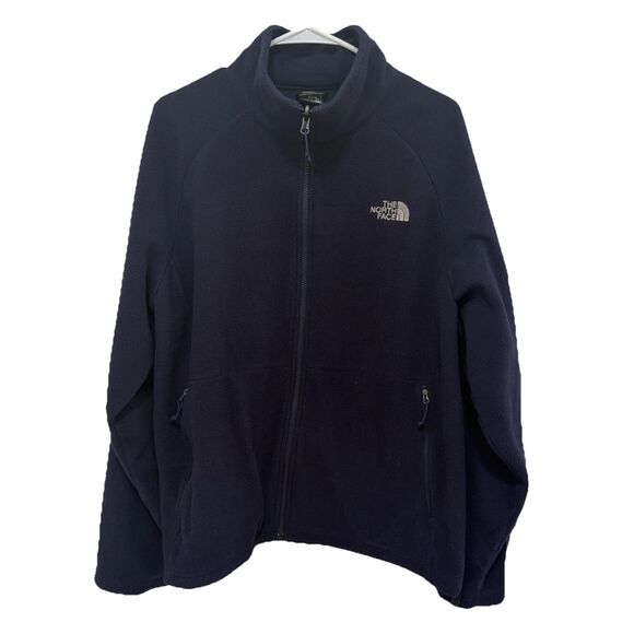 The North Face Men’s Large Navy Blue Full Zip Fleece Jacket Lightweight Outdoor - Picture 2 of 10